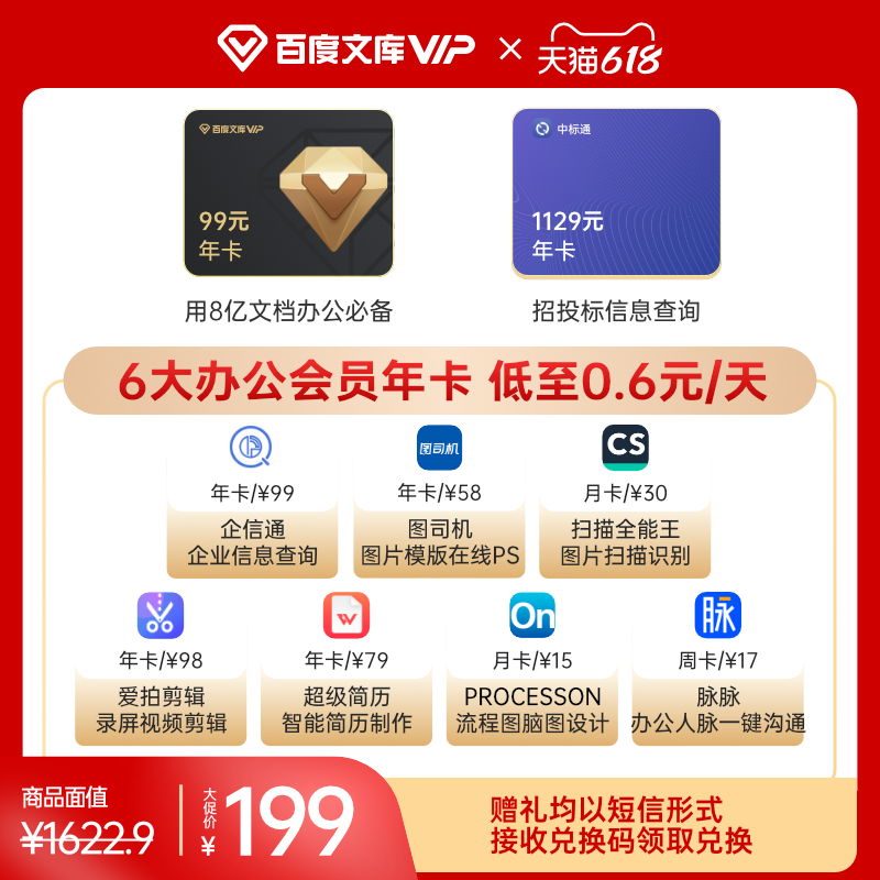 送 15 瓶元気森林:百度文库半年卡 59.9 元、去哪儿年卡 109.9 元